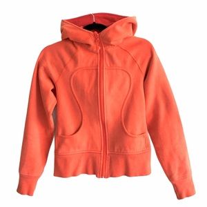 LULULEMON Full Zip Front Scuba Hoodie Orange 4
